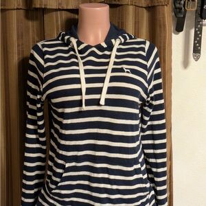 The Black Dog Striped Navy and White Hoodie Sweater
